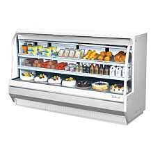Turbo Air TCDD-96H-W-N 96" White Curved Glass High Profile Refrigerated Bakery Case - 2 Shelves