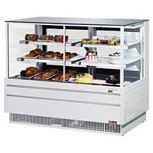 Turbo Air TCGB-60UF-CO-W-N 61" Straight Front White Refrigerated & Dry Combination Bakery Display Case - 10 Cu. Ft. Each Side