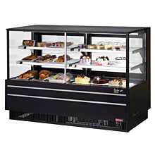 Turbo Air TCGB-72UF-CO-B-N 73" Straight Front Black Refrigerated & Dry Combination Bakery Display Case - 12 Cu. Ft. Each Side