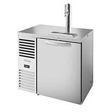 True TDR36-PTSZ1-L-S-S-S-1 36" Pass-Thru One-Section Solid Door Stainless Steel Refrigerated Draft Bar Cooler with One Tap Column