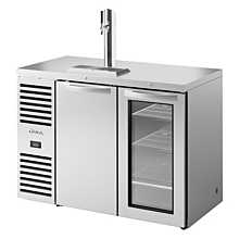 True TDR48-RISZ1-L-S-SG-1 48" Reach-In Two-Section Solid & Glass Door Stainless Steel Refrigerated Draft Bar Cooler with One Tap Column