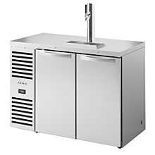 True TDR48-RISZ1-L-S-SS-1 48" Reach-In Two-Section Solid Door Stainless Steel Refrigerated Draft Bar Cooler with One Tap Column
