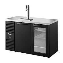 True TDR52-RISZ1-L-B-SG-1 52" Reach-In Two-Section Solid & Glass Door Refrigerated Draft Bar Cooler with One Tap Column