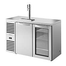 True TDR52-RISZ1-L-S-SG-1 52" Reach-In Two-Section Solid & Glass Door Stainless Steel Refrigerated Draft Bar Cooler with One Tap Column