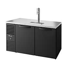 True TDR60-RISZ1-L-B-SS-1 60" Reach-In Two-Section Solid Door Refrigerated Draft Bar Cooler with One Tap Column