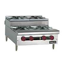 Therma-Tek TCHP12SU-2-NG 12" Natural Gas Countertop w. One Open Burner and One Step-up Burner Hot Plate - 60000 BTU