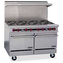 Therma-Tek TMD48-36G-2-126-NG 48" Natural Gas Two Burner Restaurant Range, and 36" Griddle with One 26" Full Size Oven and One 12" Storage Base - 180,000 BTU