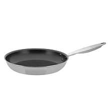 Winco TGFP-12NS Stainless Steel 12-3/8" Tri-Ply Induction Ready Non-Stick Fry Pan - Excalibur Finish