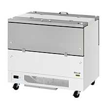 Turbo Air TMKC-49-2-WS-N6 Super Deluxe Series 49" White Dual Sided Access Milk Cooler - 18 Cu. Ft. - 12 Crates
