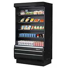 Turbo Air TOM-40B-SP-A-N 39" Full-Height Vertical Open Display Merchandiser w/ Black Interior, Mirrored Sides & Solid Side Panels - 14 Cu. Ft.