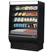 Turbo Air TOM-48DXB-SP-A-N 48" Extra-Deep Vertical Open Display Merchandiser w/ Black Interior, Mirrored Sides & Solid Side Panels - 23 Cu. Ft.