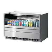 Turbo Air TOM-48UC-S-N 48" Low Profile Stainless Steel Drop-In Horizontal Open Display Case w/ Solid Side Panel - 7 Cu. Ft.