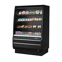 Turbo Air TOM-50MB-SP-A-N 51" Mid-Height Vertical Open Display Merchandiser w/ Black Interior, Mirrored Sides & Solid Side Panels - 12 Cu. Ft.