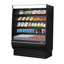 Turbo Air TOM-60DXB-SP-A-N 60" Extra-Deep Vertical Open Display Merchandiser w/ Black Interior, Mirrored Sides & Solid Side Panels - 29 Cu. Ft.