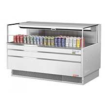 Turbo Air TOM-60L-UF-W-1S-N 60" Low Profile White Horizontal Open Display Case w/ Glass Side Panel - 8 Cu. Ft.