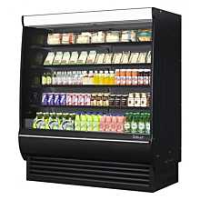 Turbo Air TOM-72DXB-SP-A-N 69" Extra-Deep Vertical Open Display Merchandiser w/ Black Interior, Mirrored Sides & Solid Side Panels - 34 Cu. Ft.