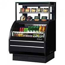 Turbo Air TOM-W-40SB-UF-N 39" Open Display Merchandiser Combination Case w/ European Straight Front Refrigerated Top Display Case - 4.2 Top/6.4 Bottom Cu. Ft.