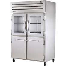 True STR2R-2HG/2HS-HC 52.6" Two Section Reach In Refrigerator, (2) Glass Doors, (2) Solid Doors, Left/Right Hinge, 115v