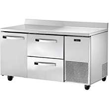 True TWT-60-32D-2~SPEC1 60" Worktop Refrigerator w/ (2) Sections, (1) Door & (2) Drawers, 115v