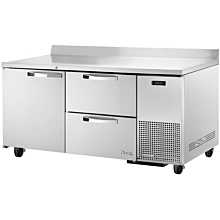 True TWT-67D-2~SPEC1 67" Worktop Refrigerator w/ (2) Sections, (1) Door & (2) Drawers, 115v
