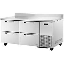 True TWT-67D-4~SPEC1 67" Worktop Refrigerator w/ (2) Sections & (4) Drawers, 115v