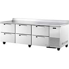 True TWT-93D-6~SPEC1 93" Worktop Refrigerator w/ (3) Sections & (6) Drawers, 115v