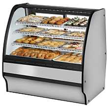 True TGM-DC-48-SC/SC-S-W 48" Curved Glass / Solid End Dry Display Merchandiser Case with Stainless Steel Exterior & White Interior