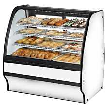 True TGM-DC-48-SC/SC-W-W 48" Curved Glass / Solid Colored End Dry Display Merchandiser Case with White Exterior & Interior