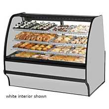 True TGM-DC-59-SC/SC-S-S 59" Curved Glass / Solid End Dry Display Merchandiser Case with Stainless Steel Exterior & Interior