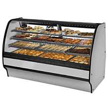 True TGM-DC-77-SC/SC-S-S 77" Curved Glass / Solid End Dry Display Merchandiser Case with Stainless Steel Exterior & Interior