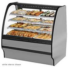 True TGM-R-48-SC/SC-S-S 48" Stainless Steel Curved Glass / Solid End Refrigerated Display Merchandiser Case with Stainless Steel Interior