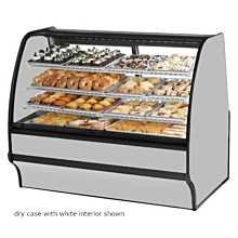 True TGM-R-59-SC/SC-S-S 59" Stainless Steel Curved Glass / Solid End Refrigerated Display Merchandiser Case with Stainless Steel Interior