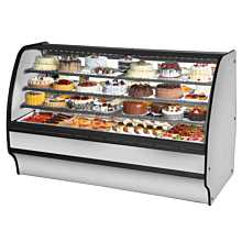 True TGM-R-77-SC/SC-S-S 77" Stainless Steel Curved Glass / Solid End Refrigerated Display Merchandiser Case with Stainless Steel Interior