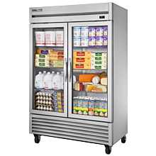 True TS-49G-HC~FGD01 54" Reach-In Two Section Framed Glass Swing Door Stainless Steel Refrigerator - 49 Cu. Ft.