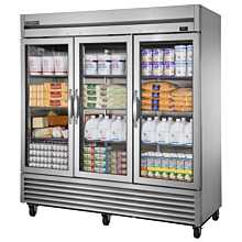 True TS-72G-HC~FGD01 78" Reach-In Three Section Framed Glass Swing Door Stainless Steel Refrigerator - 72 Cu. Ft.