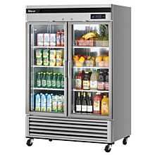 Turbo Air TSR-49GSD-N Super Deluxe Series 54" Reach-In Two-Section Glass Door Refrigerator - 44 Cu. Ft.