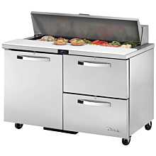 True TSSU-48-12D-2-HC~SPEC3 48" Spec Series Door and Drawered Sandwich/Salad Prep Table with Refrigerated Base & 12 Pan Top