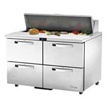 True TSSU-48-12D-4-HC~SPEC3 48" Spec Series Drawered Sandwich/Salad Prep Table with Refrigerated Base & 12 Pan Top