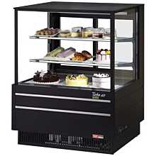 Turbo Air TCGB-36UF-B-N 37" Straight Front Black Refrigerated Bakery Display Case - 12 Cu. Ft.