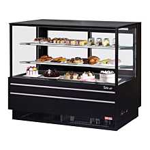 Turbo Air TCGB-60UF-B-N 61" Straight Front Black Refrigerated Bakery Display Case - 19 Cu. Ft.