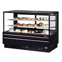 Turbo Air TCGB-72UF-B-N 73" Straight Front Black Refrigerated Bakery Display Case - 23 Cu. Ft.