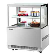 Turbo Air TBP36-46FN-S 35" Stainless Steel Refrigerated Bakery Display Case with Lift-Up Front Glass - 9 Cu. Ft.