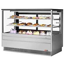 Turbo Air TCGB-72UF-S-N 72" Straight Front Stainless Steel Refrigerated Bakery Display Case - 23 Cu. Ft.