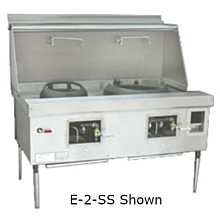 Town Food E-6-SS-LP 137" EcoDeck 6 Chamber Waterless Liquid Propane Gas Wok