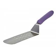 Winco TWP-91P Allergen Free Purple Handle Stainless Steel Perforated Flexible Offset Turner