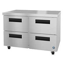Hoshizaki UF48A-D4 48" Steelheart Series Two-Section Undercounter Freezer with 4 Stainless Steel Drawers - 14 Cu. Ft.