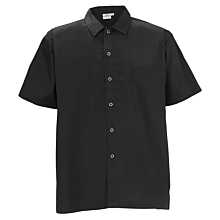 Winco UNF-1KL Large Black Poly-Cotton Blend Short Sleeved Chef Shirt