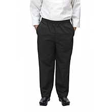 Winco UNF-2KS Small Black Poly-Cotton Blend Relaxed Fit Chef Pants