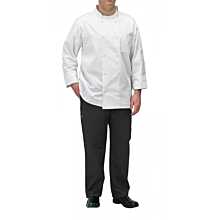Winco UNF-5WL Large White Poly-Cotton Blend Double Breasted Chef Jacket with Pocket