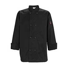 Winco UNF-6K3XL Men's Black Long Sleeved Tapered Fit Chef Jacket